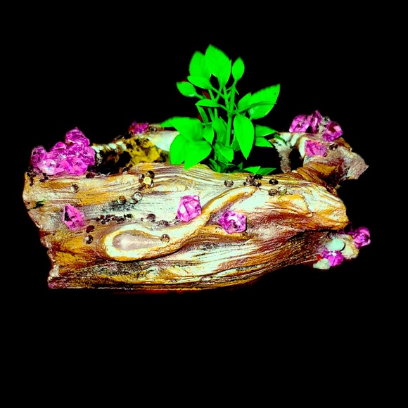 Driftwood and resin metallic painted with crystals, beads and succulents - Picture 8 of 15
